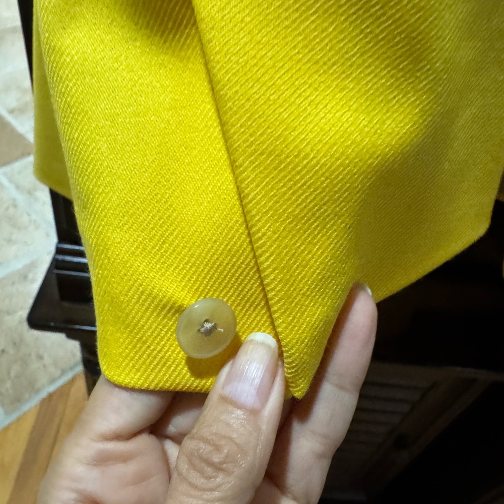 Banana Republic Long Wool Sculpt Blazer Yellow Size 8 NWT - Picture 7 of 13